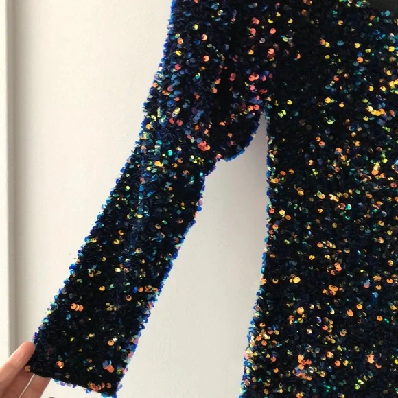 Zara Sequin Velvet Mini Dress! - Picture 7 of 11